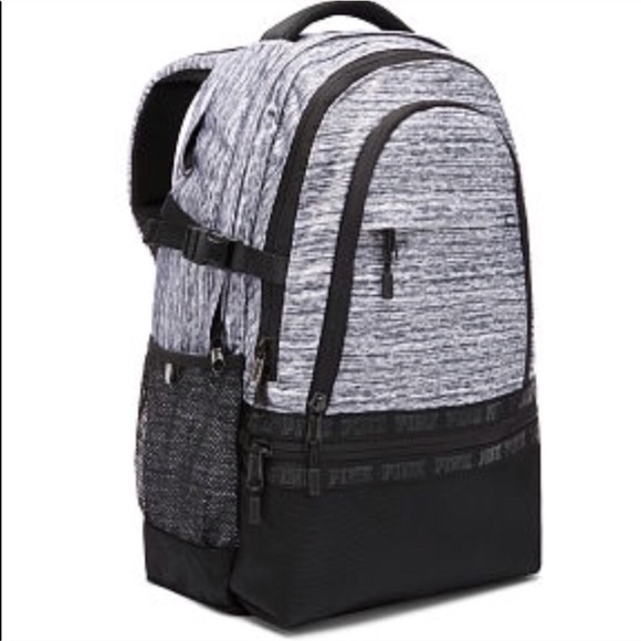 PINK Victoria's Secret Handbags - VS PINK collegiate Backpack-Grey Black